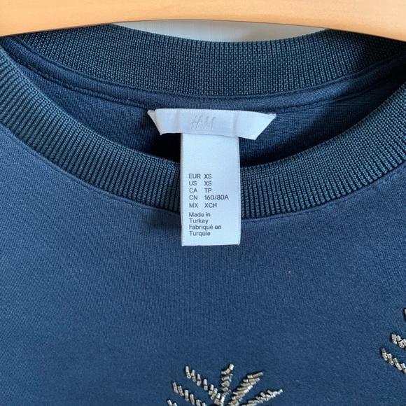 Navy Blue Sequin Crewneck H&M - Picture 6 of 7